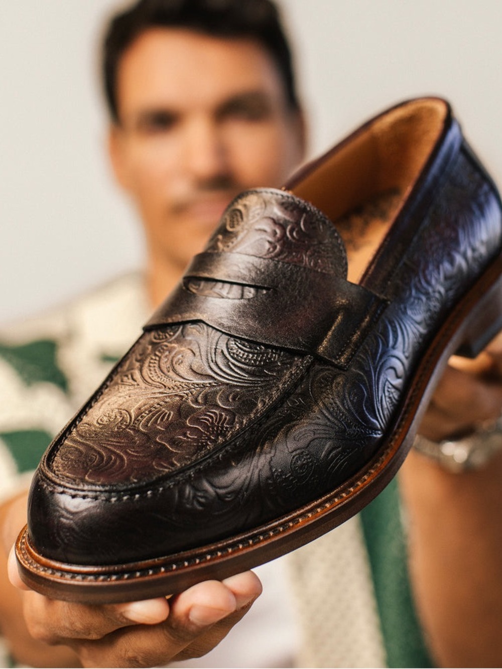 Taft Men’s Jack Penny Loafers in Stampato Italian Leather